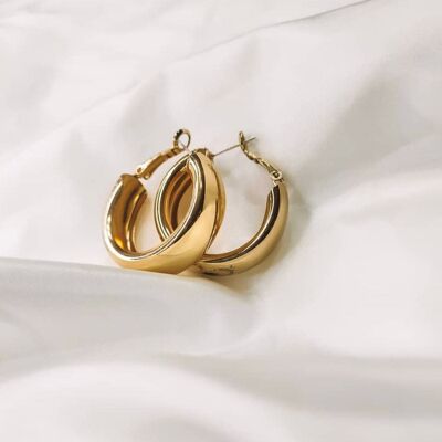 Mini Chunky Hoop Earrings - Yes (+£2.50) - Gold