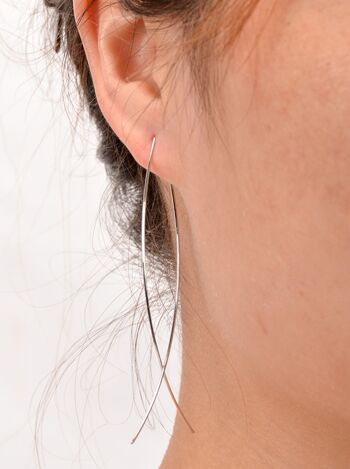 Boucles d'oreilles Twist Amande - Argent - Non 5