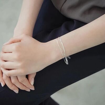 Sterling Silber Wasserfall Strang Armband - Nein - Nein