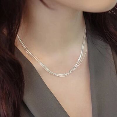 Sterling Silver Waterfall Strand Necklace - No - No