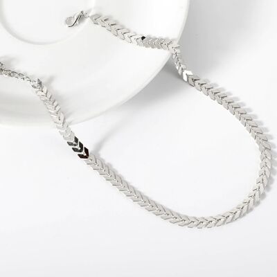 Herringbone Choker - Silber - Nr