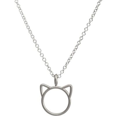 Halskette mit Katzenanhänger - Silber - Nr
