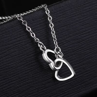 Collana a incastro con cuore in argento sterling - n