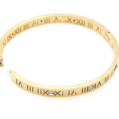 Crystal Numeral Bangle (18kt Gold Plated) - Gold (18kt Gold Plated) - No