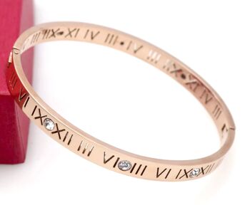 Bracelet avec chiffres en cristal (plaqué or 18 carats) - Or rose (plaqué or 18 carats) - Non 1