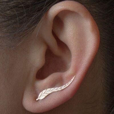 Pendientes Leaf Cuff - No - Oro