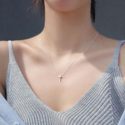 Collana croce in argento sterling - n