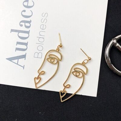 Picasso Drop Earrings - Gold - Yes (+£2.50)