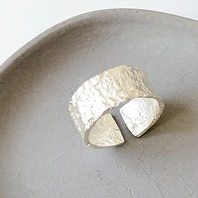Hammered Sterling Silver Ring - No - Sterling Silver