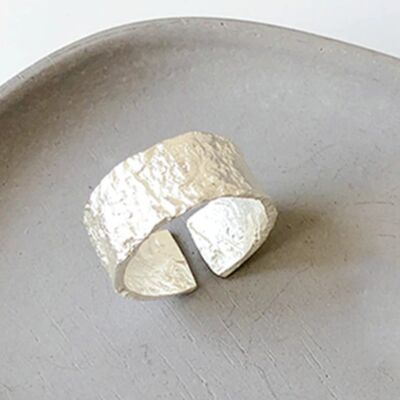 Hammered Sterling Silver Ring - Yes (+£2.50) - Sterling Silver