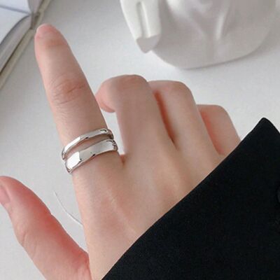 Anillo Wave de plata esterlina - Plata esterlina - Sí (+£2.50)