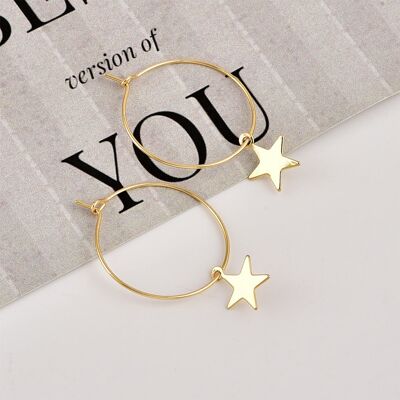 Star Hoop Earrings - Gold - Yes (+£2.50)