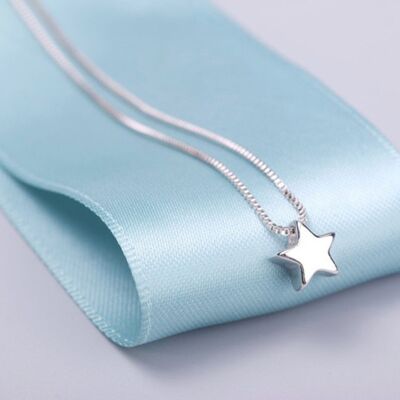 Collar de estrella de plata esterlina - Sí (+£2.50)