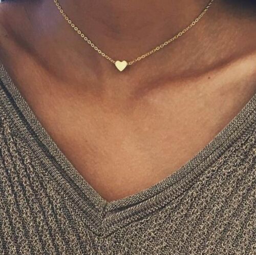 Heart Pendant Necklace - Gold - No