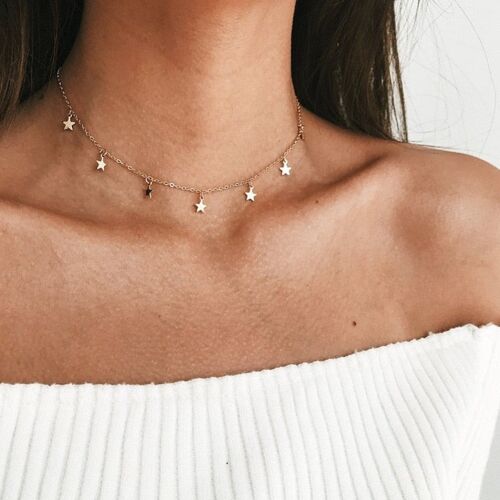 Star Choker Necklace - Gold - Yes (+£2.50)