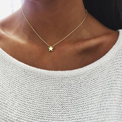 Star Pendant Necklace - Gold - No