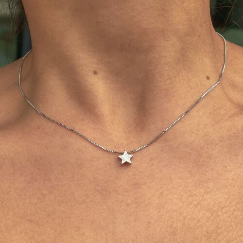 Star Pendant Necklace - Sterling Silver (+£10) - No