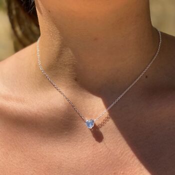 Collier Choker Pendentif Coeur en Cristal - Argent - Oui (+£2.50) 2