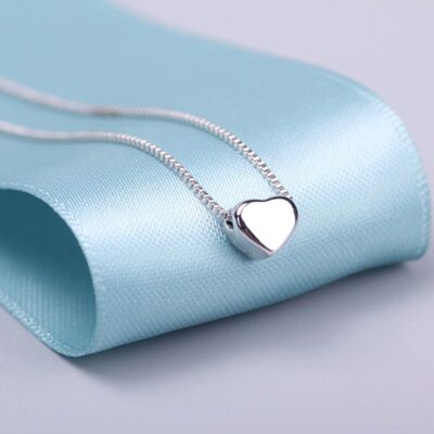 Sterling Silver Love Heart Necklace - Yes (+£2.50)
