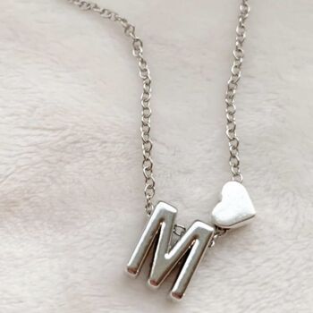 Collier Personnalisé Coeur & Initiale - G - Or - Oui (+£2.50) 5