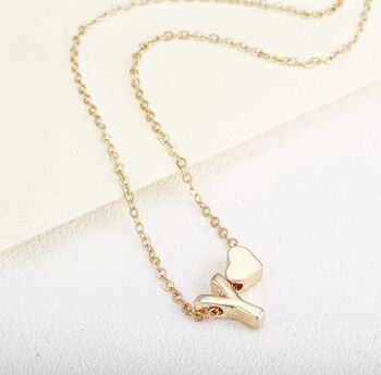 Collier Personnalisé Coeur & Initiale - D - Or - Oui (+£2.50) 6