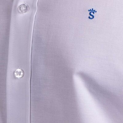 Chemise Oxford Blanche à Pois Contrastés