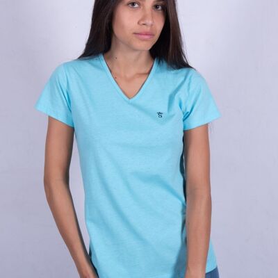 Camiseta Pico Turquesa