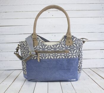 Sac à main Sunsa fabriqué à partir de jeans et de toile recyclés, sac pour femme Grand sac à bandoulière/shopper durable 8