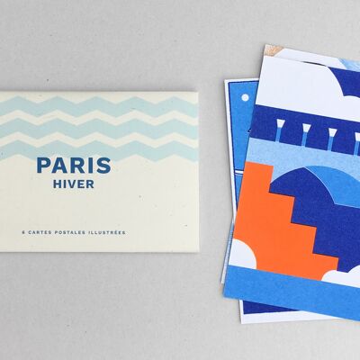 6 POSTCARDS. "PARIS-HIVER".