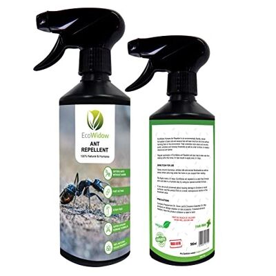 EcoWidow Natural Ant Repellent Outdoor Indoor Spray Alternative to Ant Killer, Ant Trap Or Wasp Powder â€“ Ant Spray Pet Safe Insect Bug Repellent 500ml