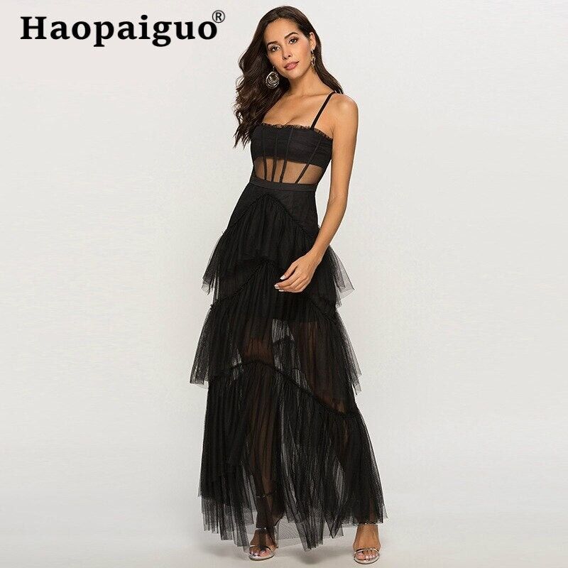 Buy wholesale Black Beach Summer Dress 2019 Backless Spaghetti