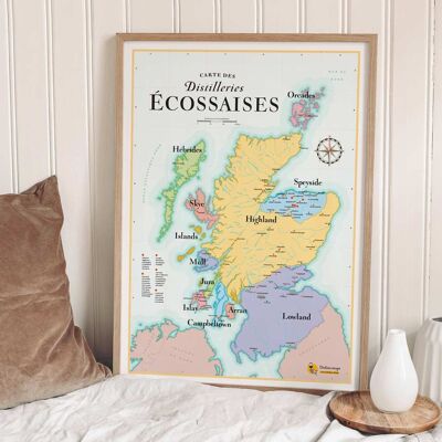 Carte du Whisky d'Ecosse - 50x70cm