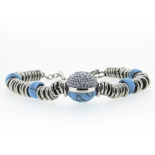 Ladies'Bracelet Time Force TS5086BS Blue Steel Silver (19 cm)