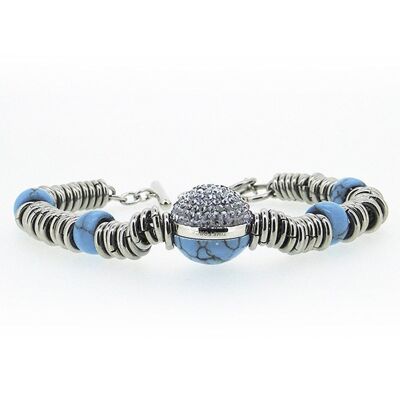 Ladies'Bracelet Time Force TS5086BS Blue Steel Silver (19 cm)