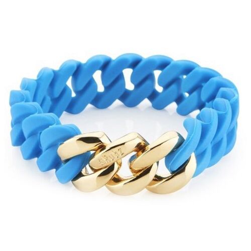 Ladies'Bracelet TheRubz 04-100-064 Blue Silicone Stainless steel Golden Steel/Silicone (15 mm x 17 cm)