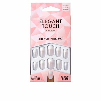 False Nails Elegant Touch French Bare 103 Squared (24 uds)
