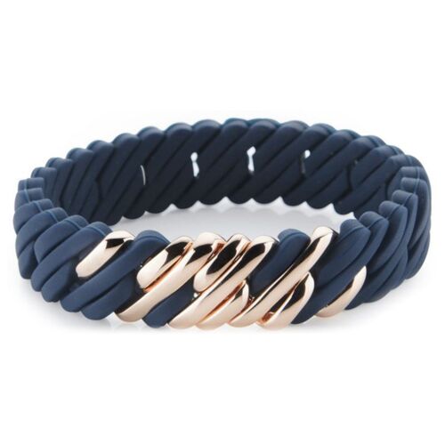 Ladies'Bracelet TheRubz 02-100-410 Blue Rose gold Silicone Stainless steel Steel/Silicone (15 mm x 18 cm)