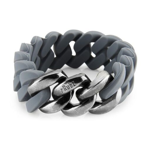 Ladies'Bracelet TheRubz 03-100-379 Grey Silicone Stainless steel Silver Steel/Silicone (2 x 19 cm)
