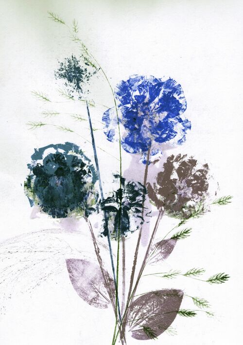 A5 Flower bouquet blue
