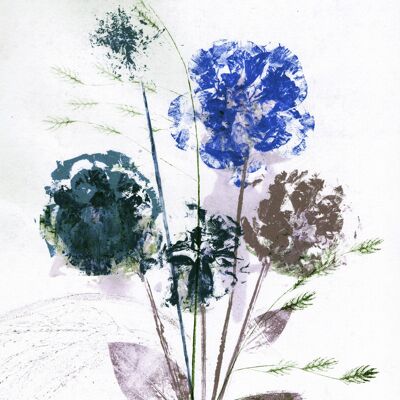 A5 bouquet de fleurs bleu