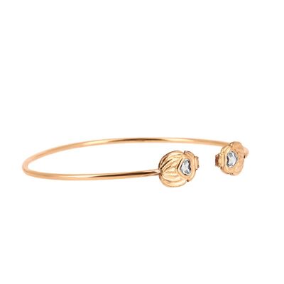 Double Scarab Bangle - Rose Gold / Crystal