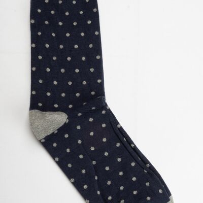 Marineblaue gepunktete Socken