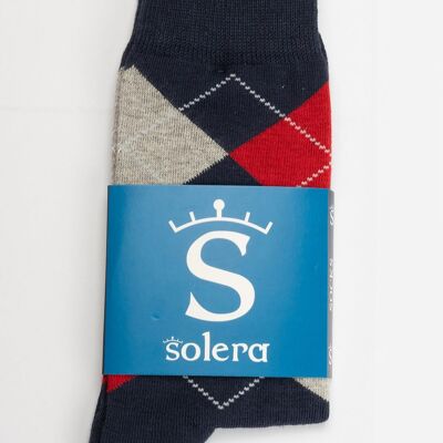 Calzino blu navy a rombi