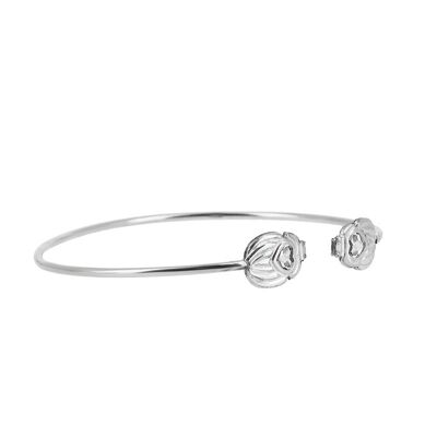 Double Scarab Bangle - Palladium / Crystal