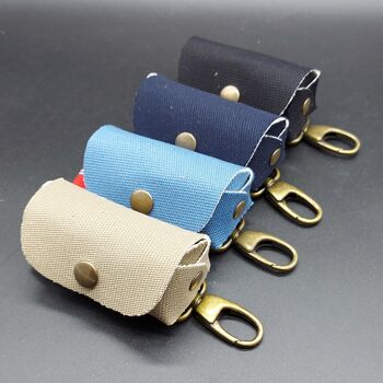 Porte-sac Vegan Dog fabriqué à la main en coton naturel. Coton pour chien Opplav (bleu foncé) 5