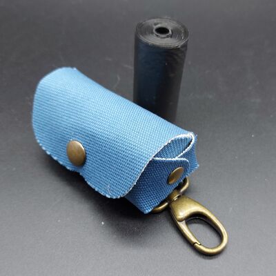 Vegan Dog bag holder handcrafted in natural cotton . Opplav doggy cotton(Blue sky)