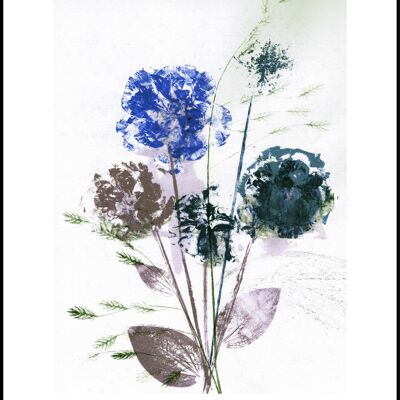 30x40 Bouquet de fleurs bleu