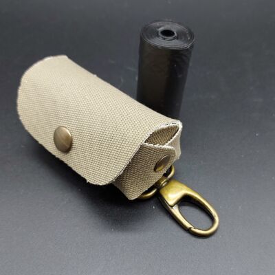 Vegan Dog bag holder handcrafted in natural cotton . Opplav doggy cotton(Sand)