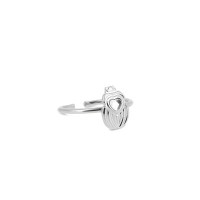 Beetle Ring - Palladium / Crystal