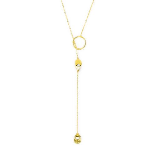 Collier Lasso Scarabée - Or Jaune / Cristal